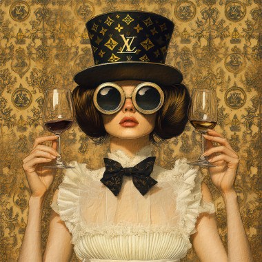 Modische Frau im Louis Vuitton-Stil I